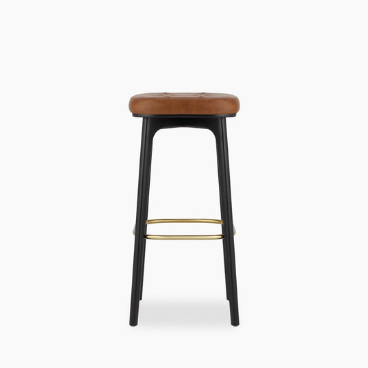 Winchester Bar Stool | Tan Faux Leather & Black
