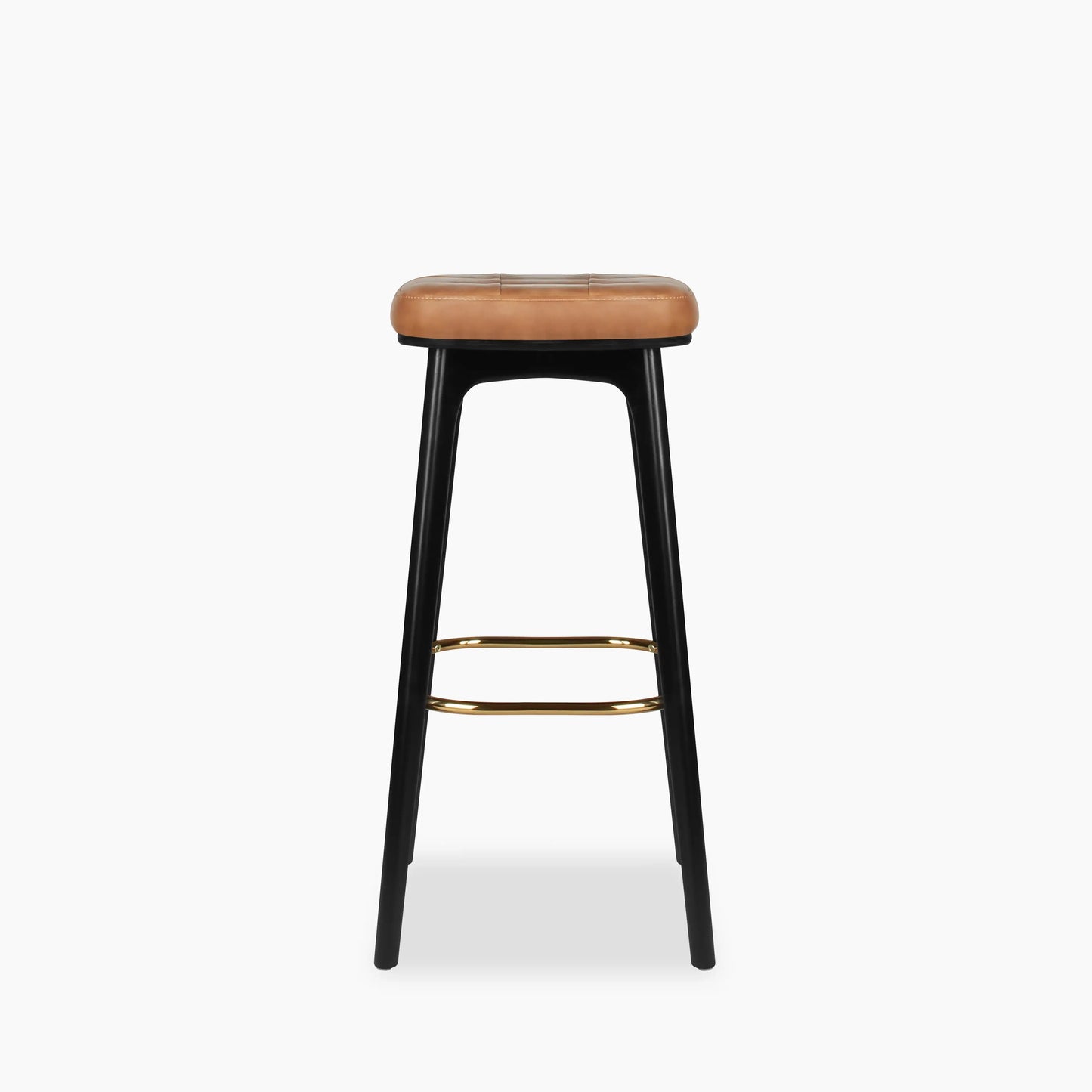 Winchester Bar Stool | Tan Faux Leather & Black
