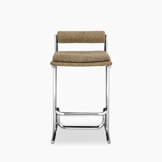 Wilbur Kitchen Stool | Speckled Cappuccino Boucle & Chrome