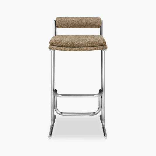 Wilbur Bar Stool | Speckled Cappuccino Boucle & Chrome