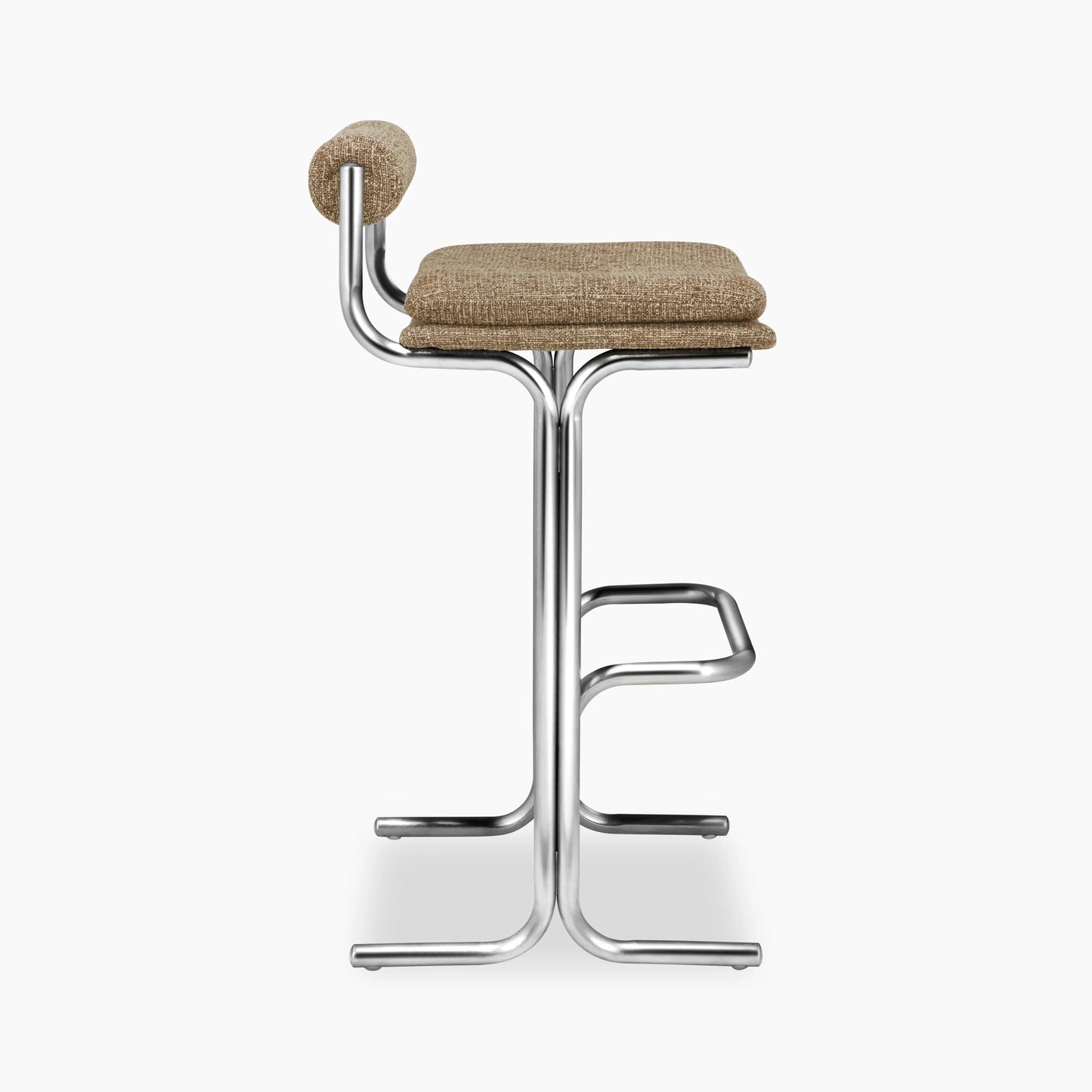 Wilbur Bar Stool | Speckled Cappuccino Boucle & Chrome