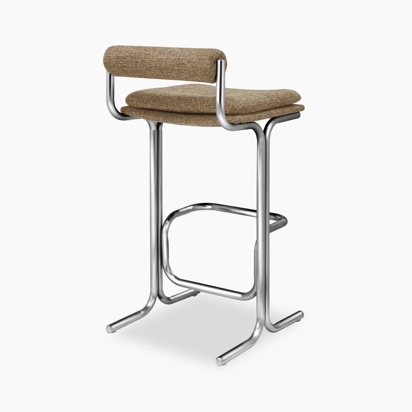 Wilbur Bar Stool | Speckled Cappuccino Boucle & Chrome