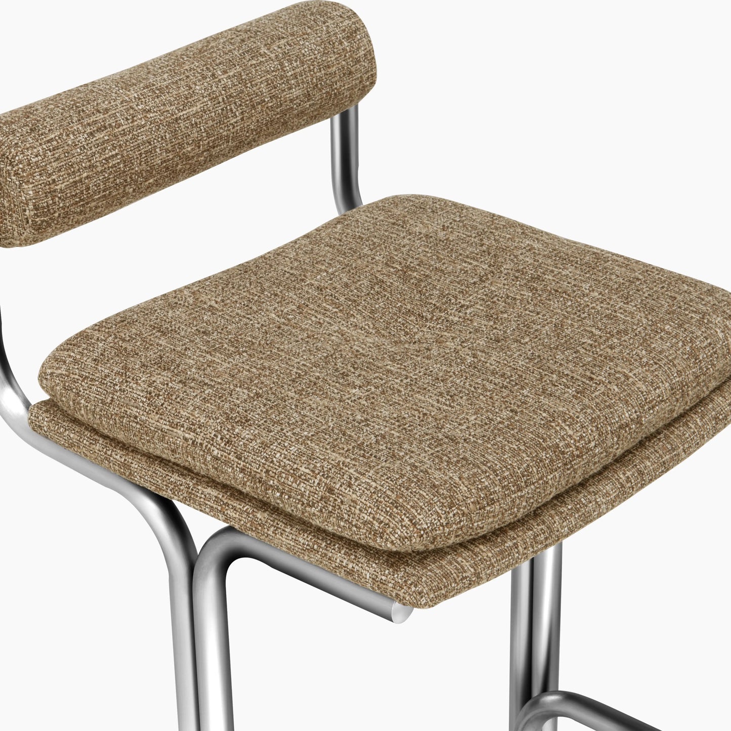 Wilbur Bar Stool | Speckled Cappuccino Boucle & Chrome
