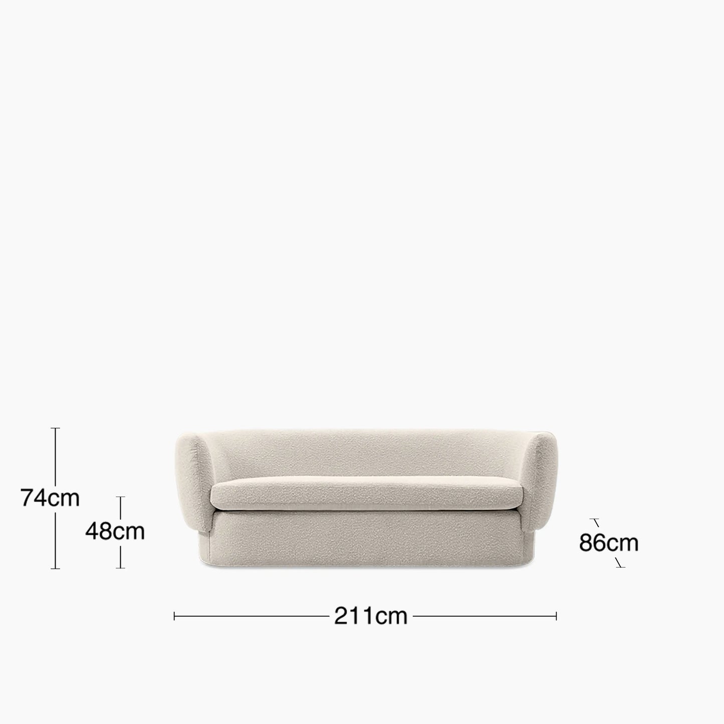 Miller 3 Seater Sofa | Speckled Stone Sustainable Boucle