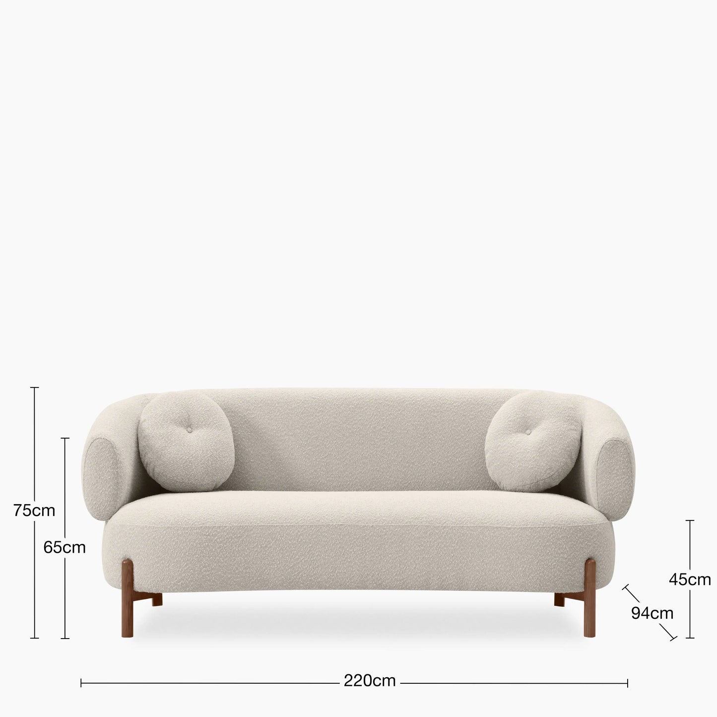 Hallfield 3 Seater Sofa | Speckled Stone Sustainable Boucle