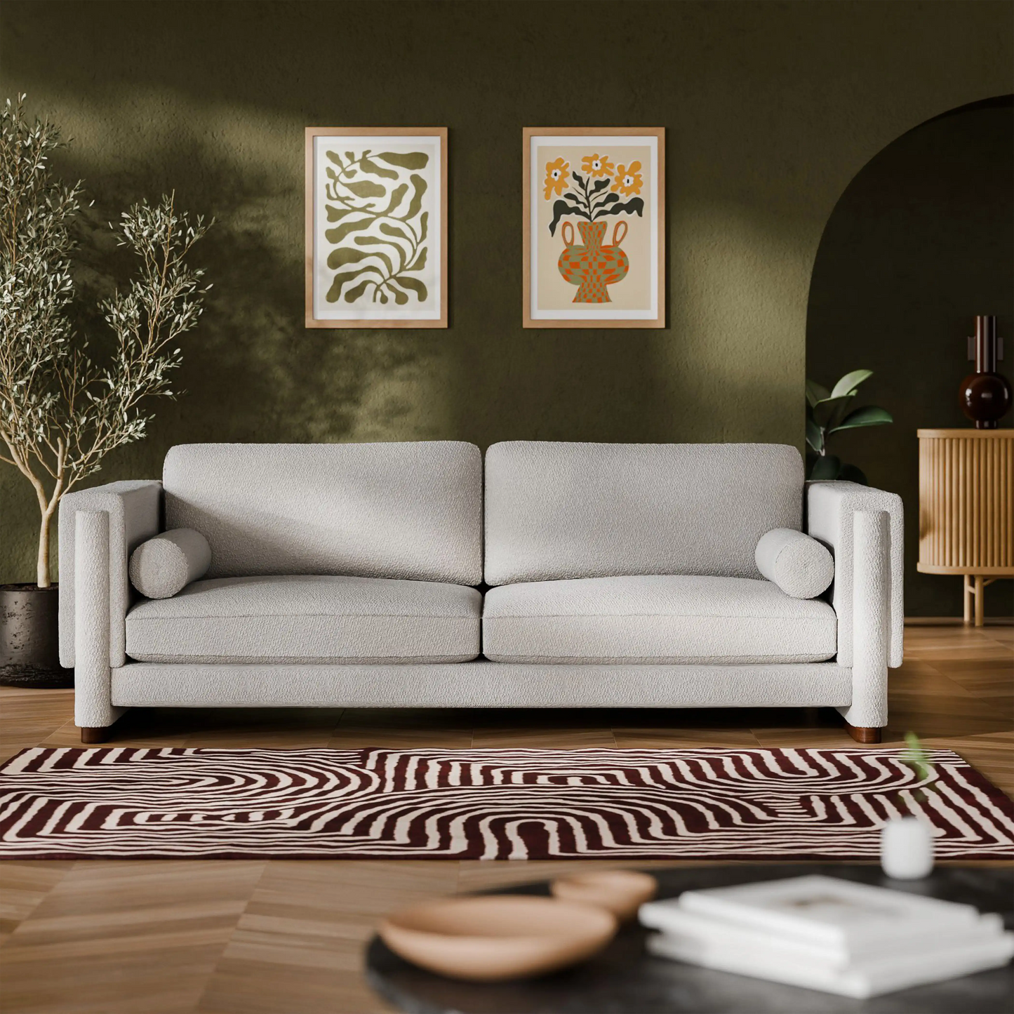 Defada 3 Seater Sofa | Speckled Stone Sustainable Boucle
