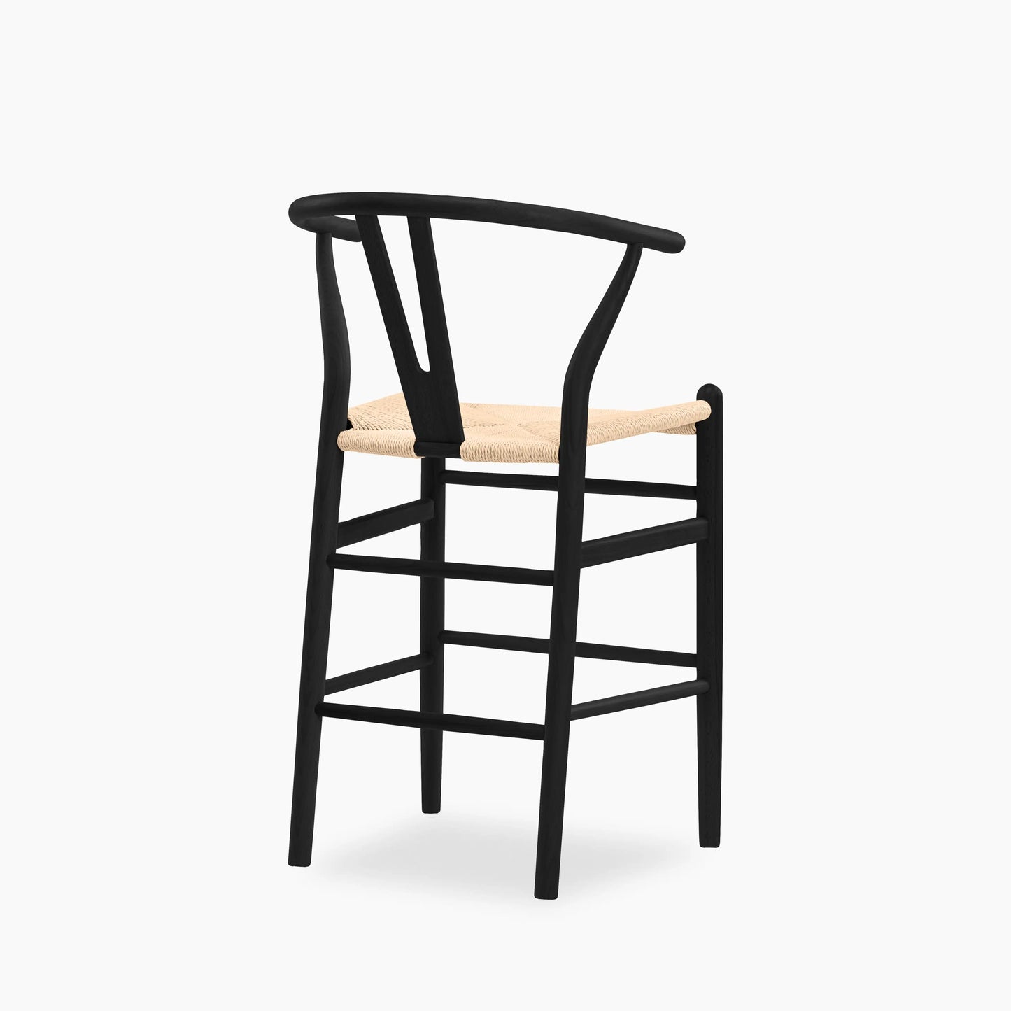 Wish Wooden Kitchen Stool | Natural Weave & Black