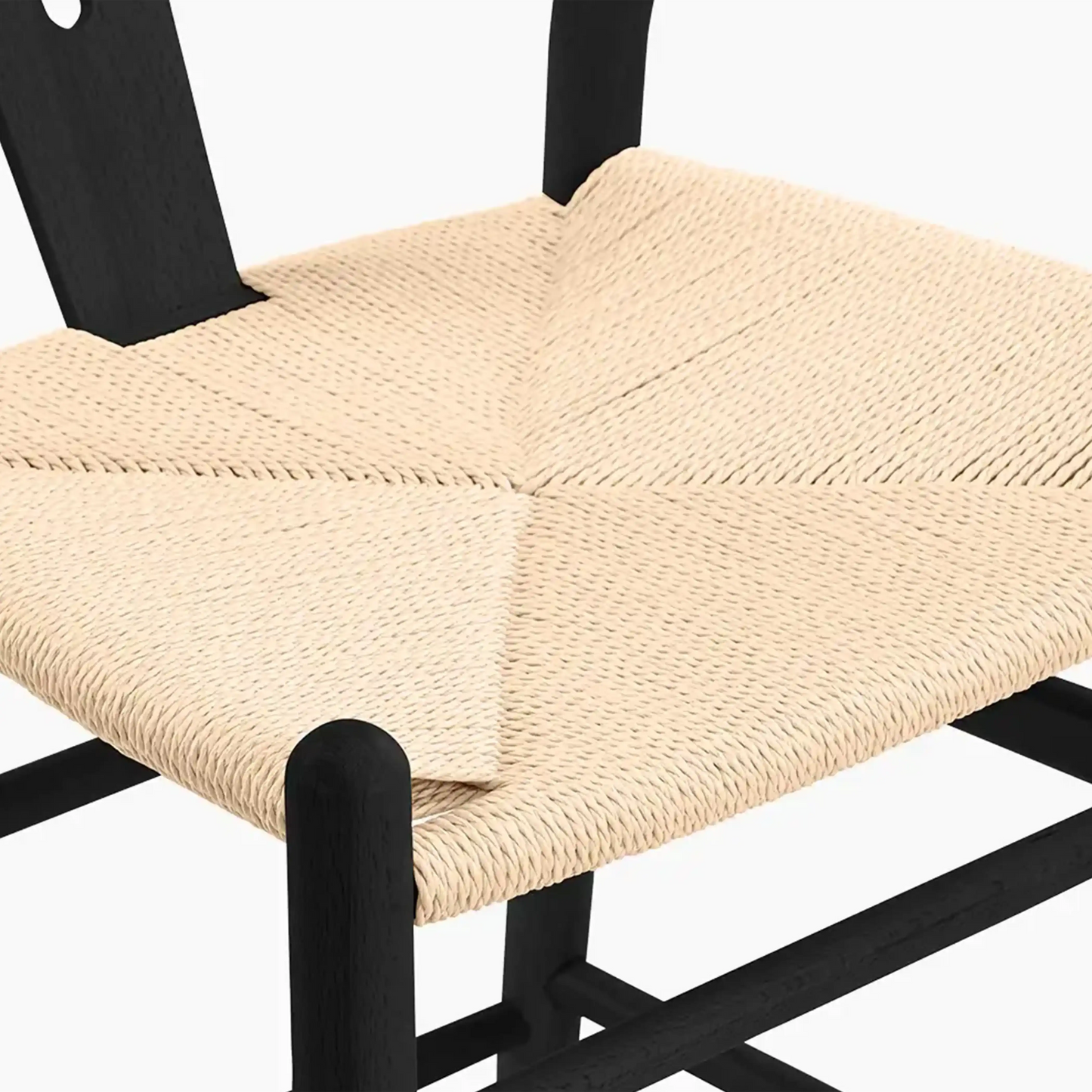 Wish Wooden Kitchen Stool | Natural Weave & Black