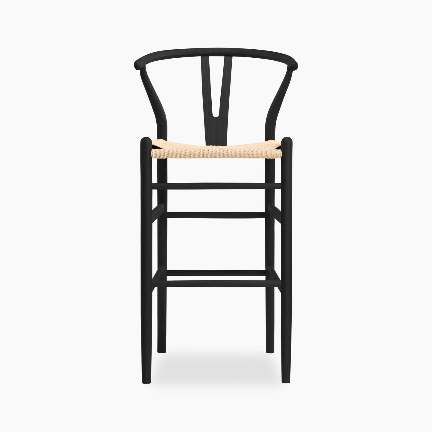 Wish Wooden Bar Stool | Natural Weave & Black