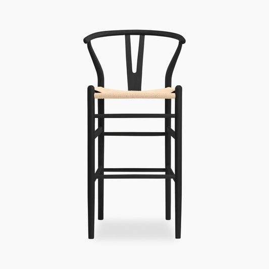 Wish Wooden Bar Stool | Natural Weave & Black