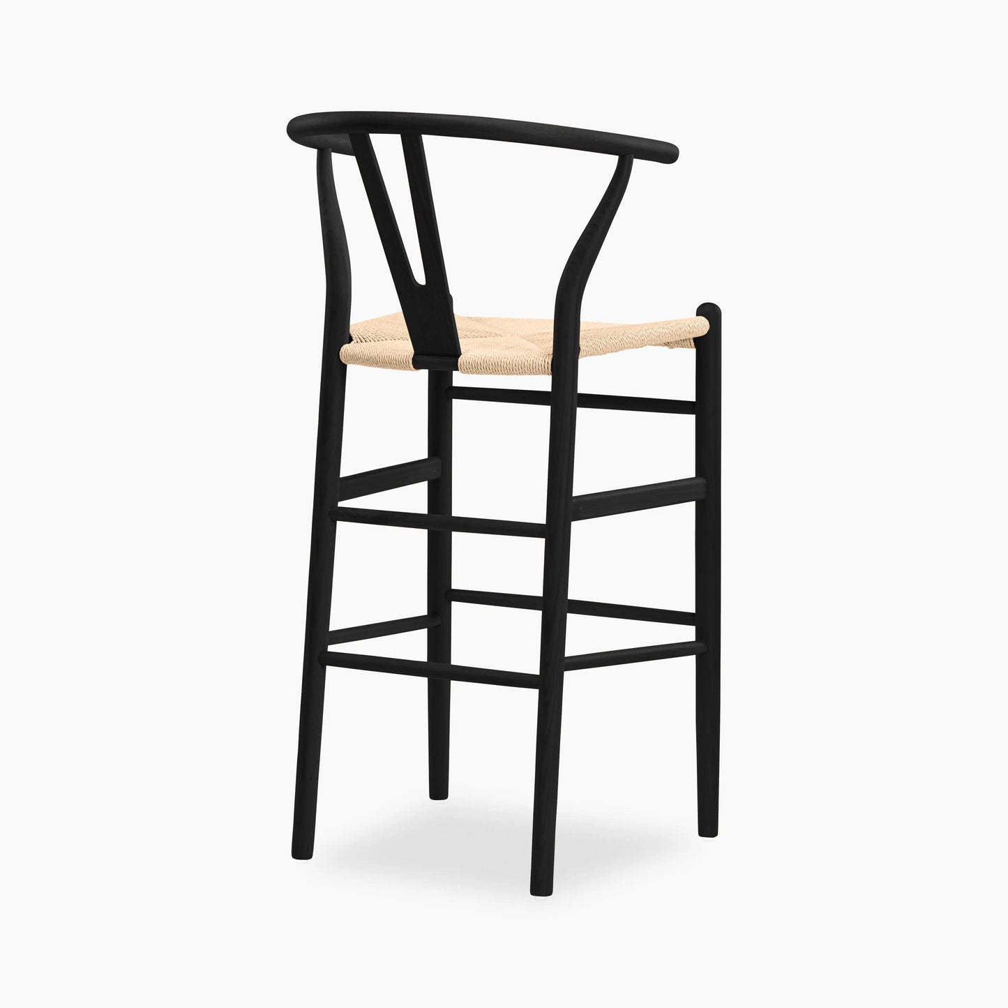 Wish Wooden Bar Stool | Natural Weave & Black