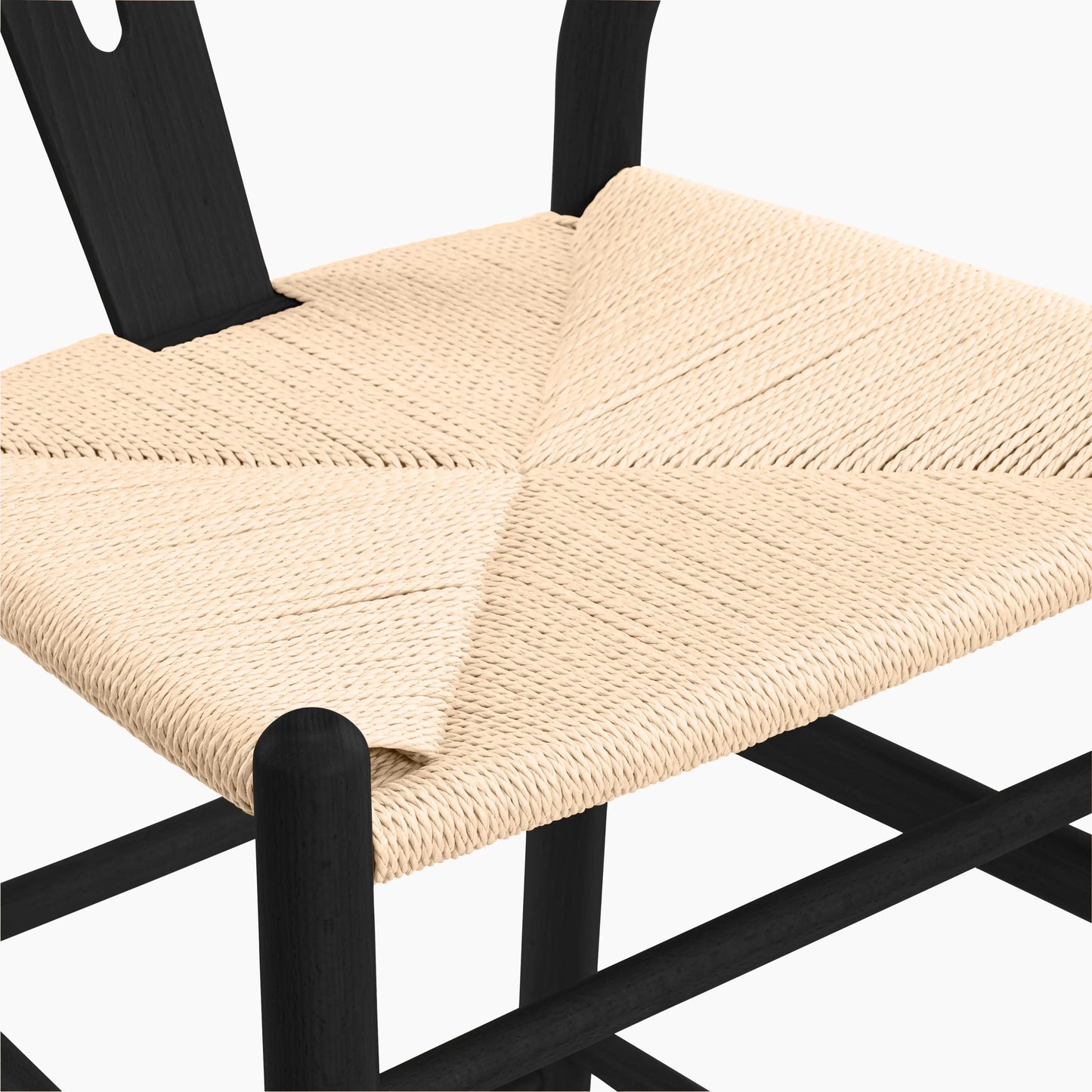 Wish Wooden Bar Stool | Natural Weave & Black
