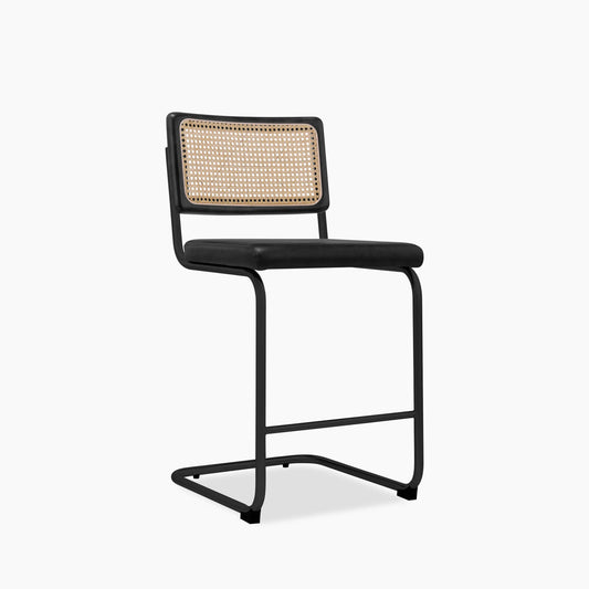 Kenton Kitchen Stool | Vintage Black Faux Leather & Black
