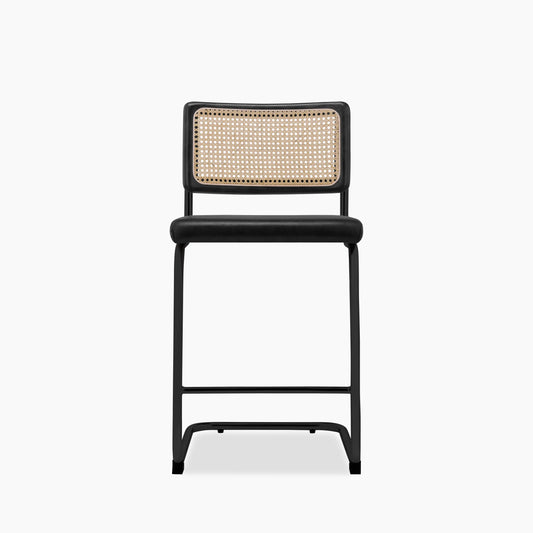Kenton Kitchen Stool | Vintage Black Faux Leather & Black