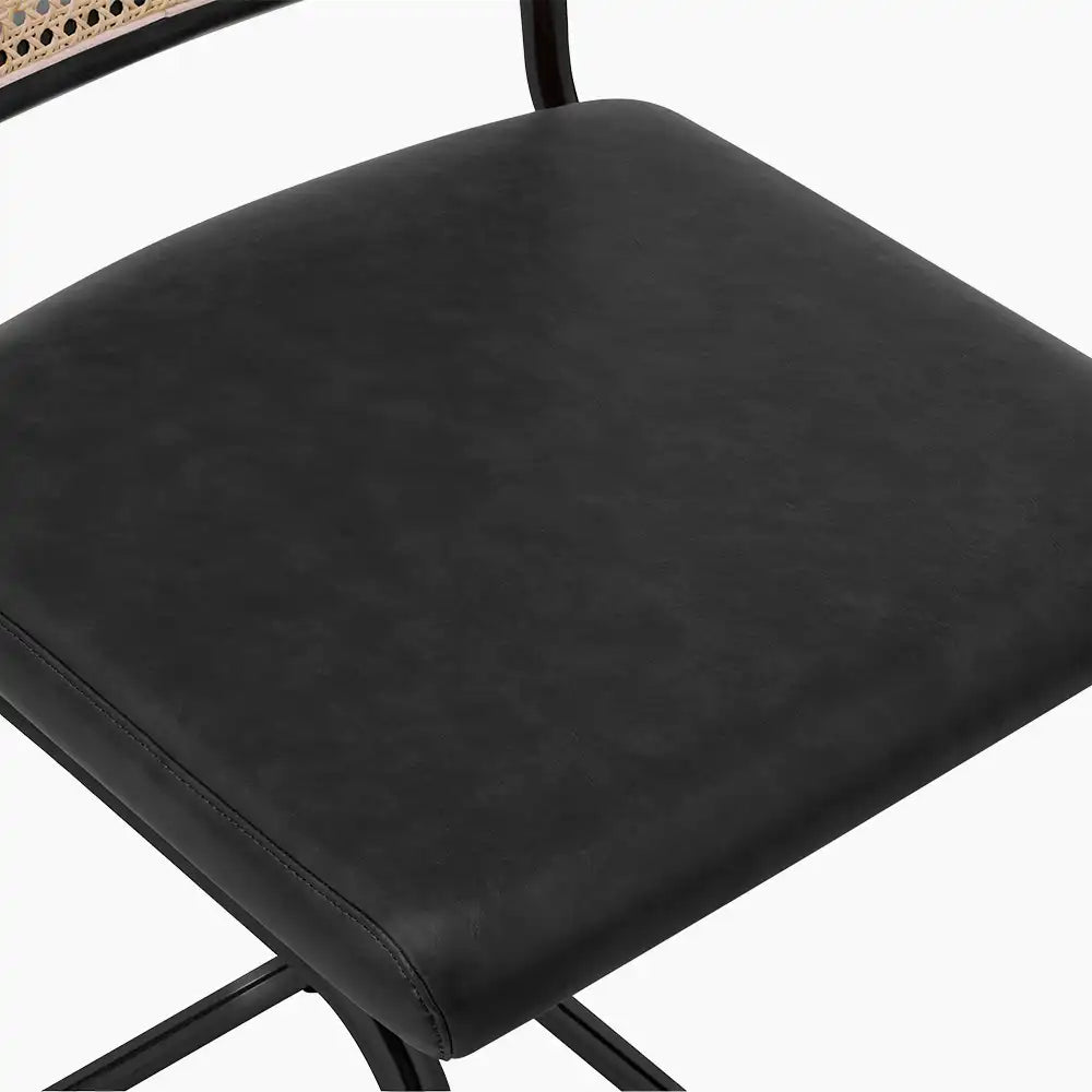 Kenton Kitchen Stool | Vintage Black Faux Leather & Black