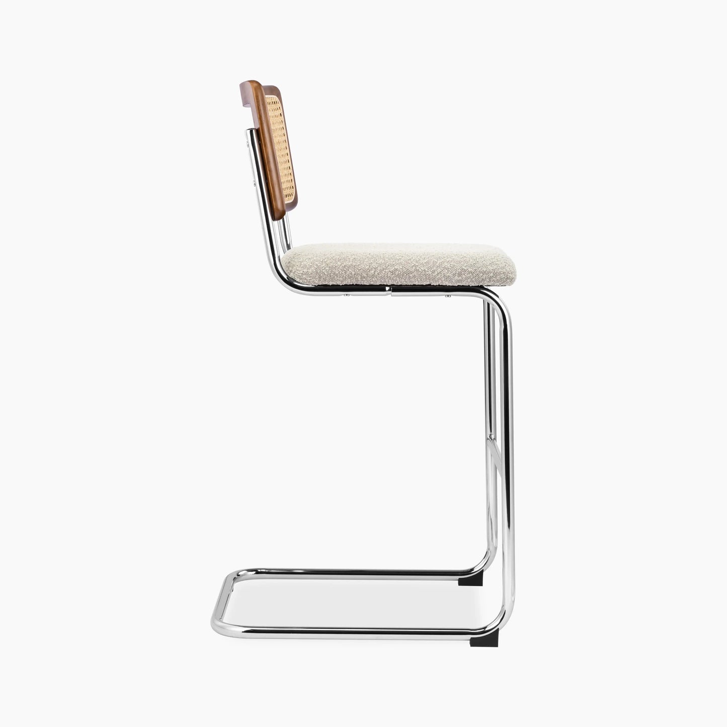 Kenton Bar Stool | Speckled Stone Sustainable Boucle & Light Walnut