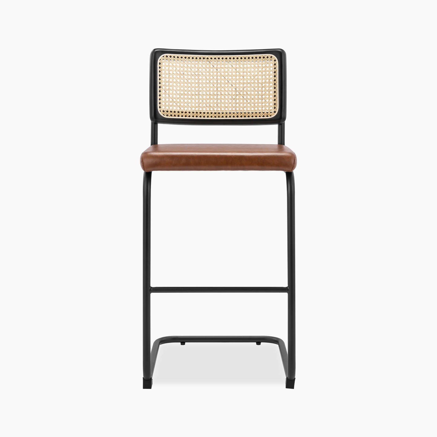 Kenton Bar Stool | Vintage Tan Faux Leather & Black