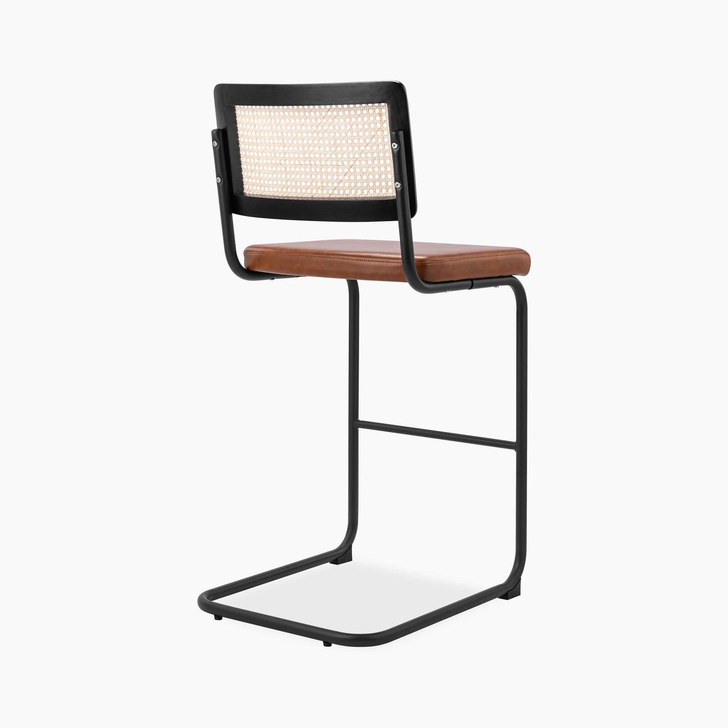 Kenton Bar Stool | Vintage Tan Faux Leather & Black