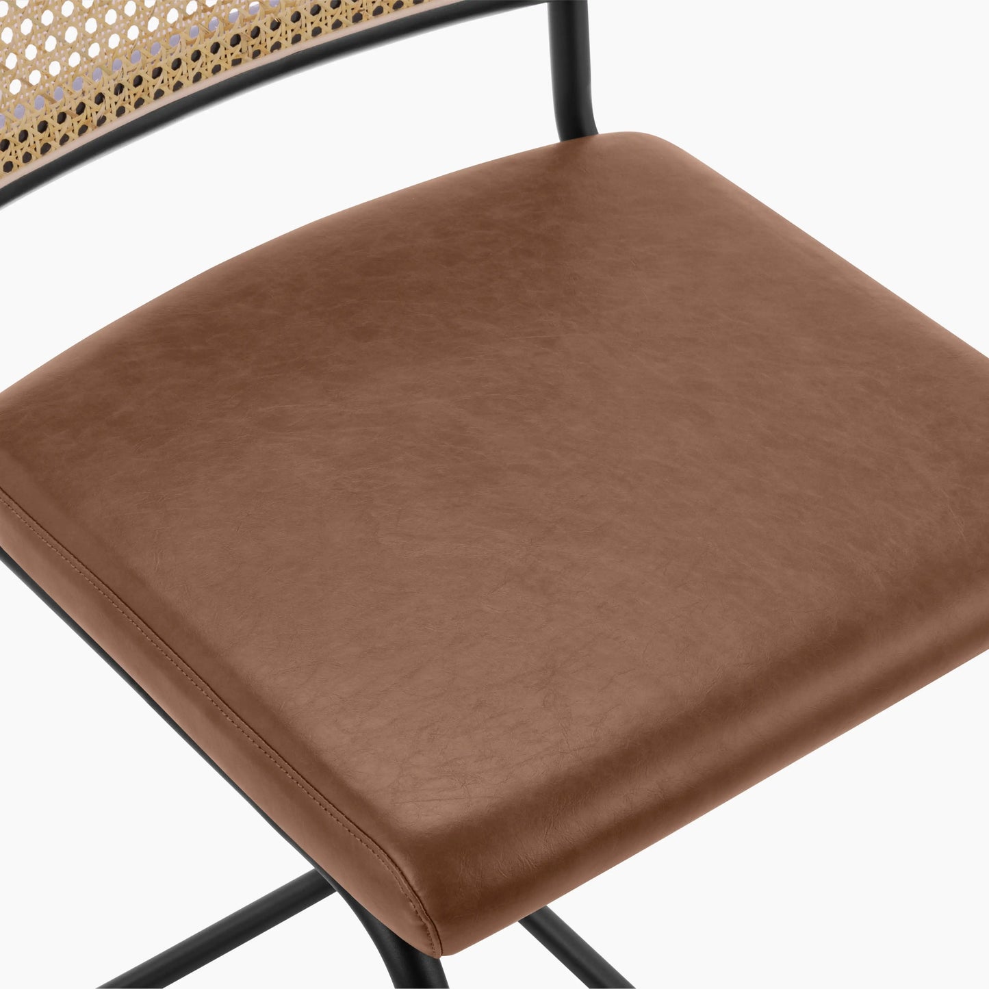Kenton Bar Stool | Vintage Tan Faux Leather & Black