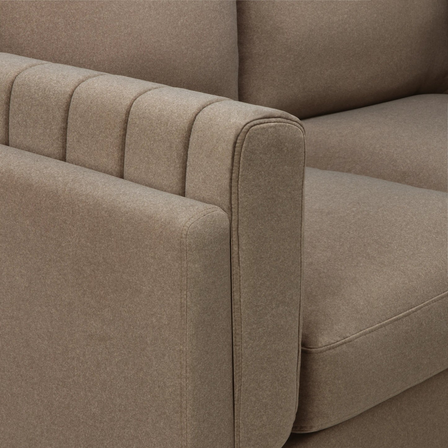 Halton 2 Seater Sofa | Truffle Brown Sustainable Mohair Velvet