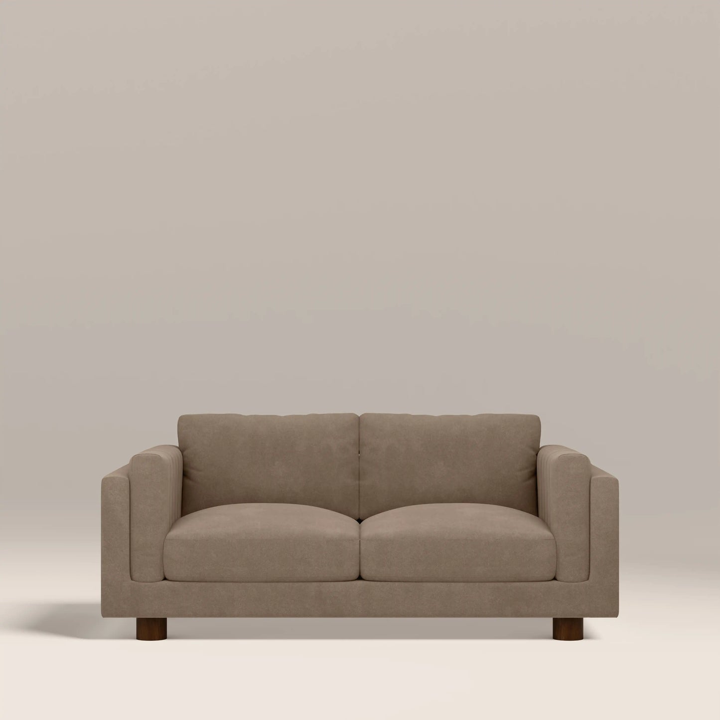 Halton 2 Seater Sofa | Truffle Brown Sustainable Mohair Velvet