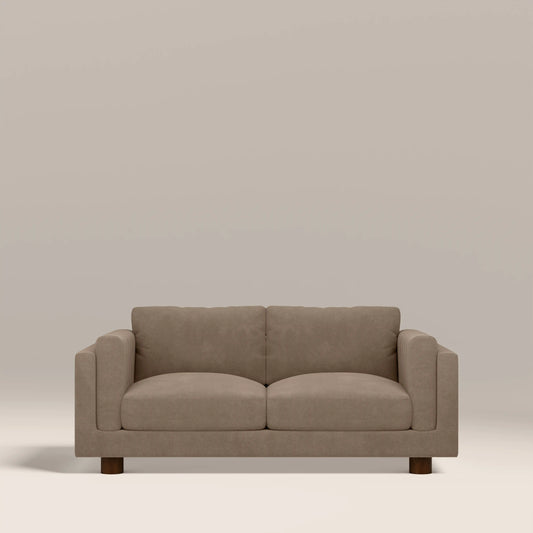 Halton 2 Seater Sofa | Truffle Brown Sustainable Mohair Velvet