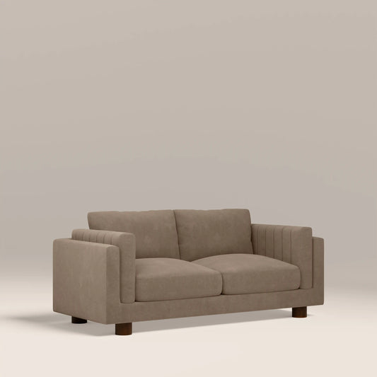 Halton 2 Seater Sofa | Truffle Brown Sustainable Mohair Velvet