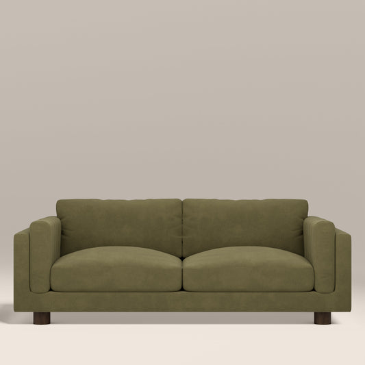 Halton 3 Seater Sofa | Moss Green Sustainable Mohair Velvet