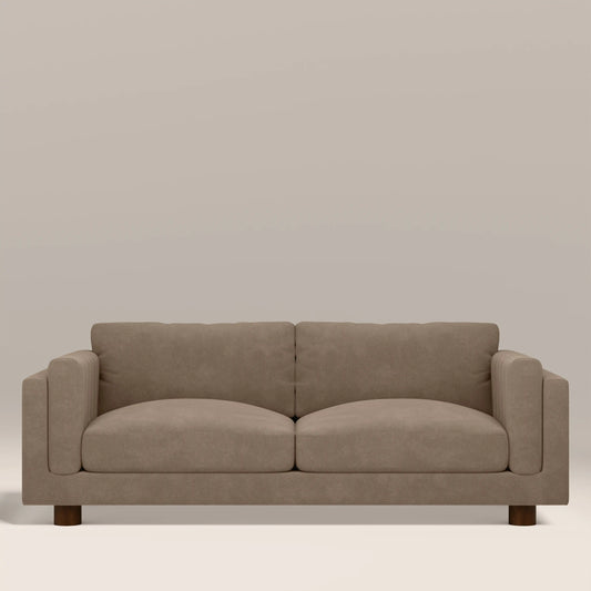 Halton 3 Seater Sofa | Truffle Brown Sustainable Mohair Velvet
