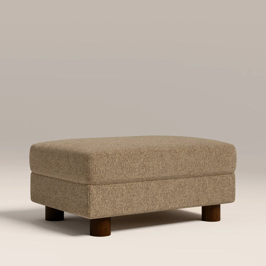 Halton Footstool | Speckled Cappuccino Boucle