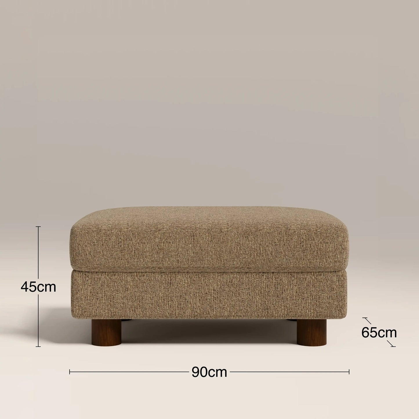 Halton Footstool | Speckled Cappuccino Boucle