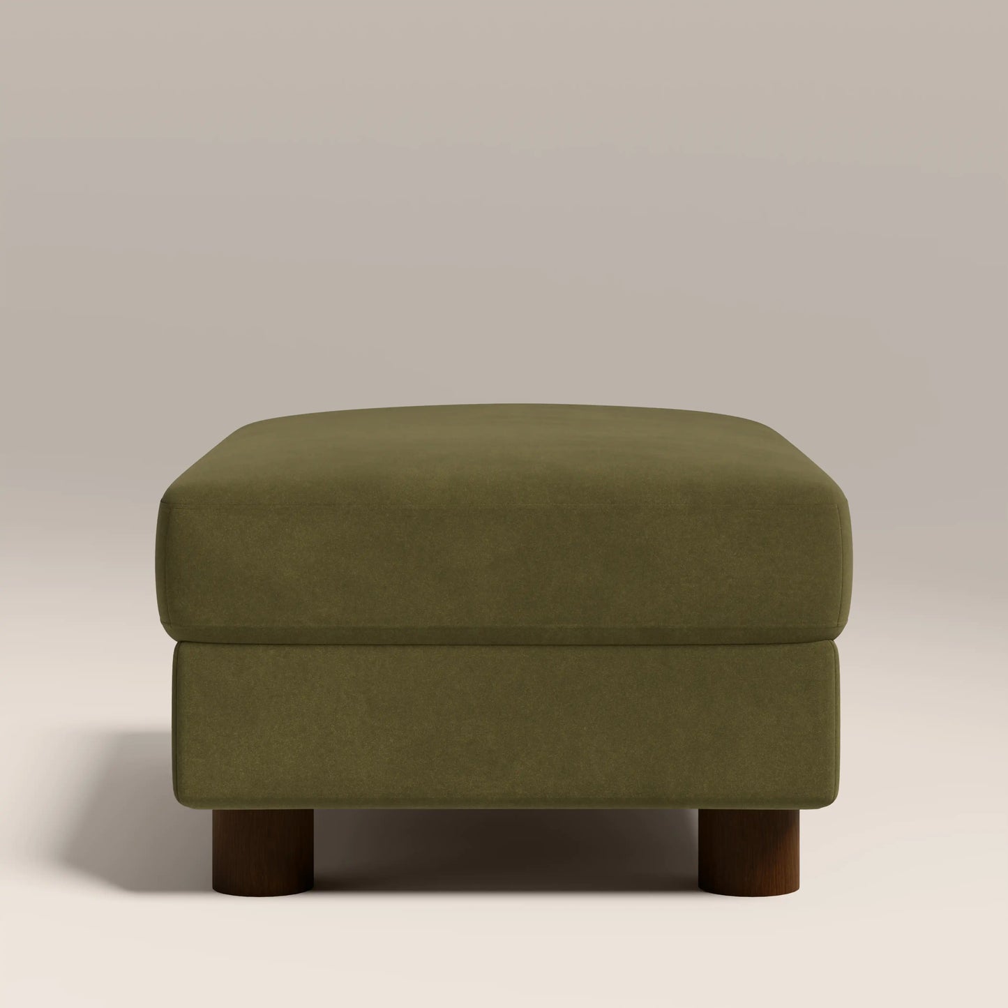 Halton Footstool | Moss Green Sustainable Mohair Velvet