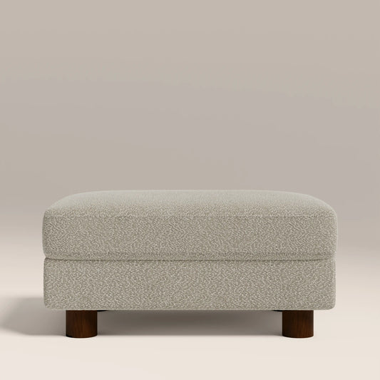 Halton Footstool | Speckled Stone Sustainable Boucle