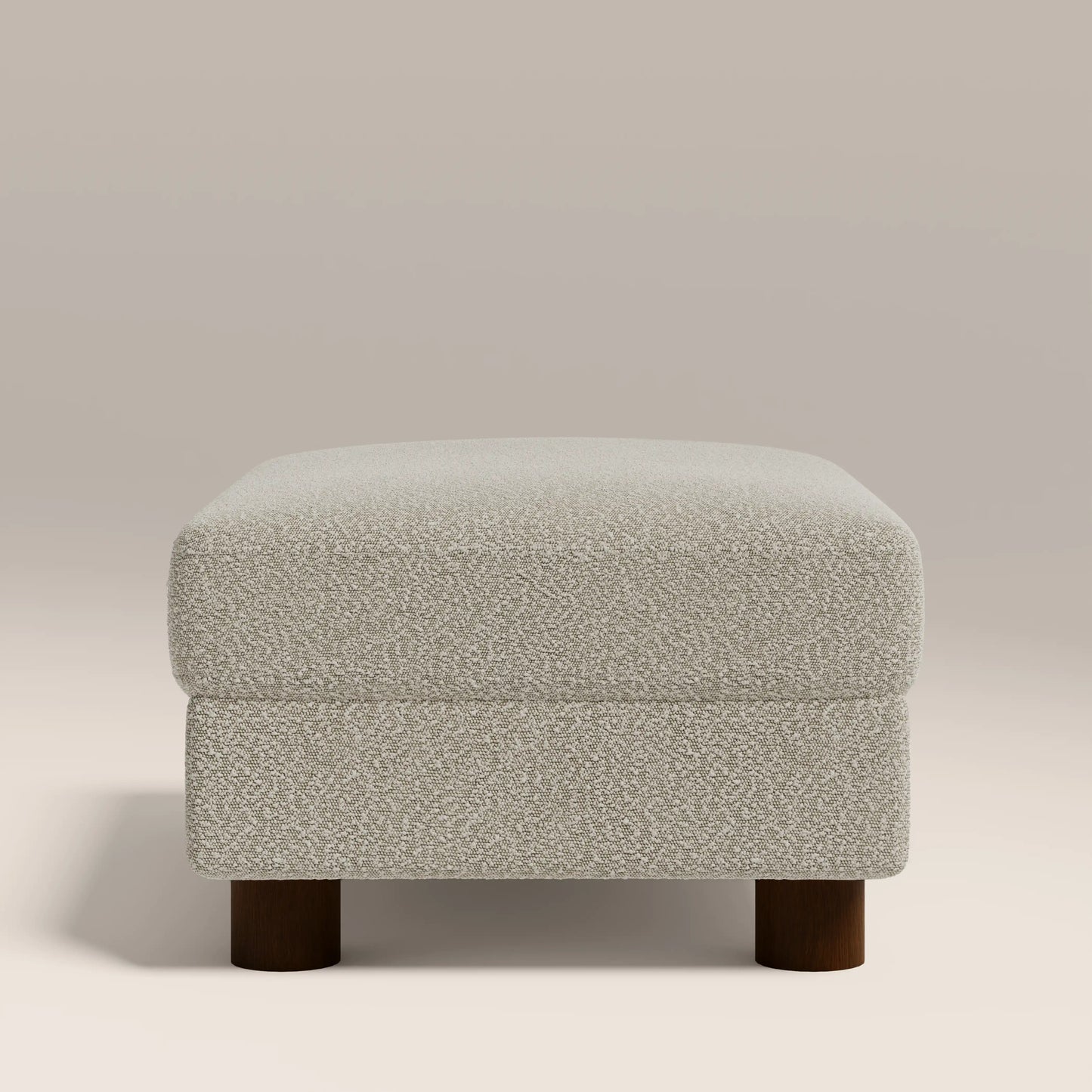 Halton Footstool | Speckled Stone Sustainable Boucle