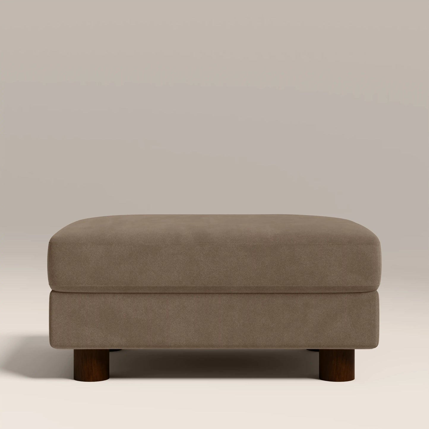 Halton Footstool | Truffle Brown Sustainable Mohair Velvet