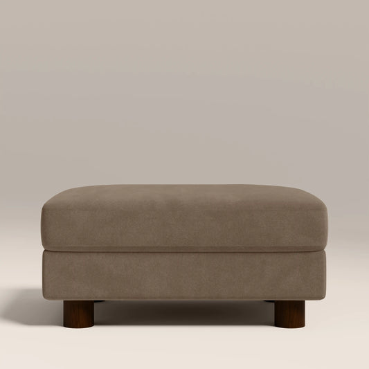 Halton Footstool | Truffle Brown Sustainable Mohair Velvet