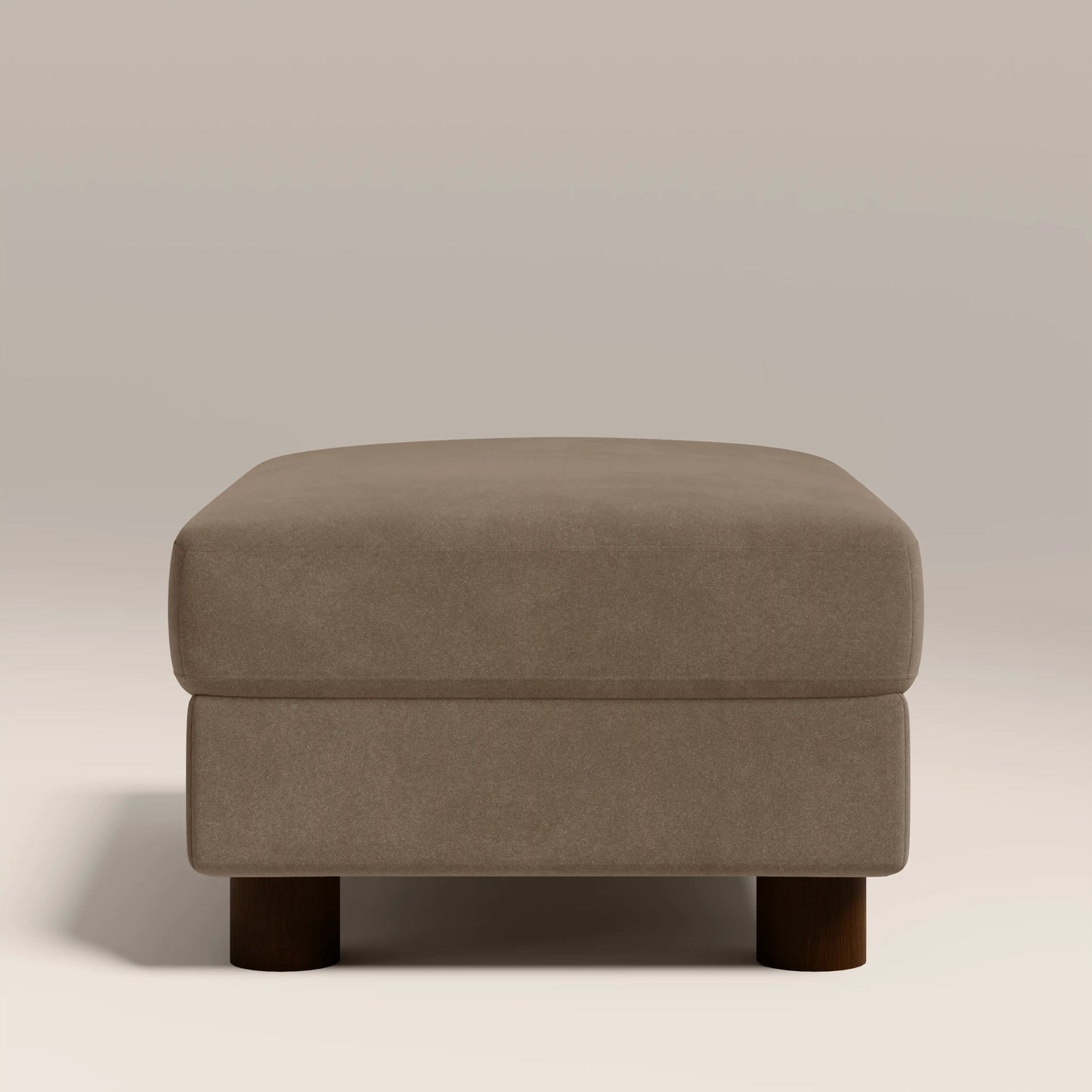 Halton Footstool | Truffle Brown Sustainable Mohair Velvet