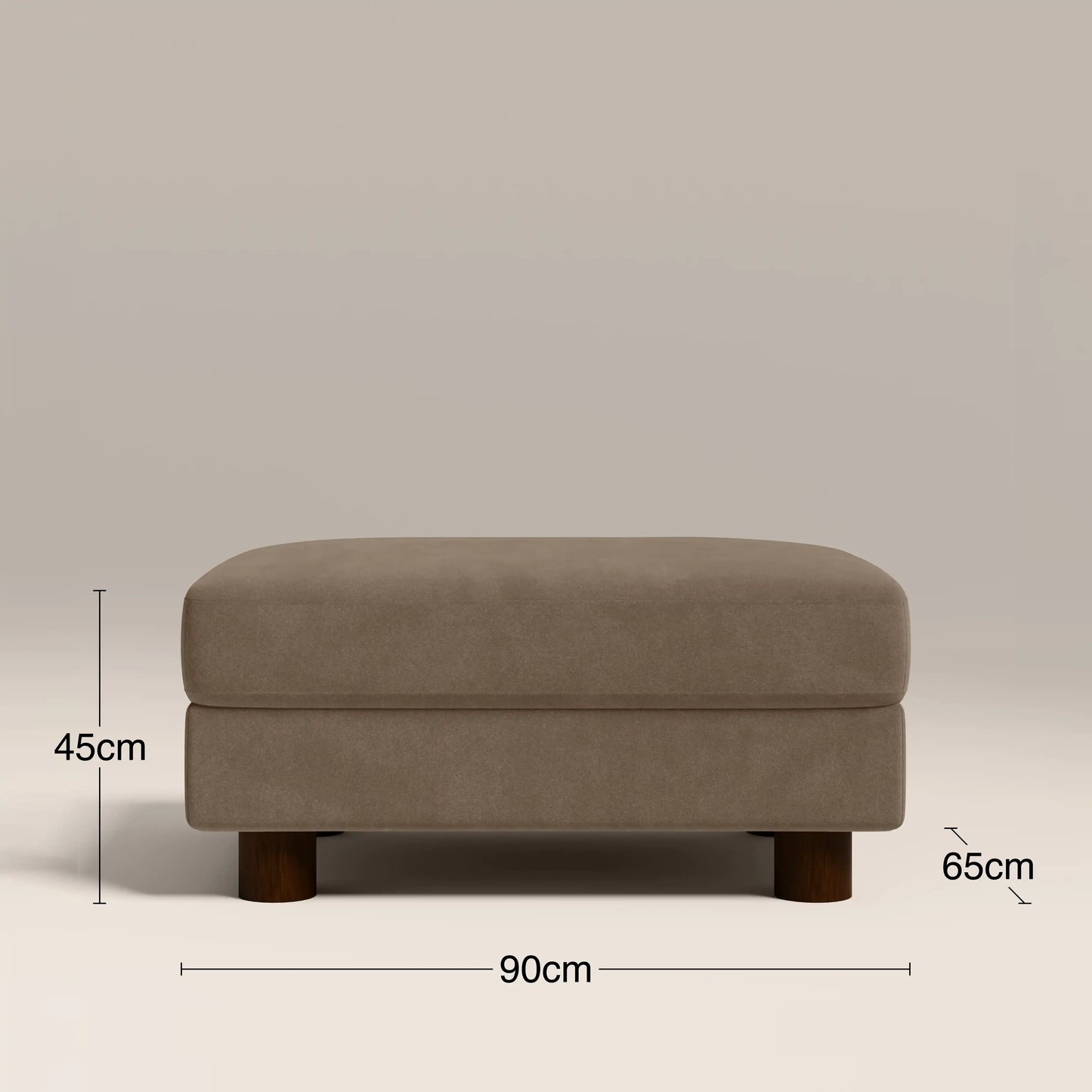 Halton Footstool | Truffle Brown Sustainable Mohair Velvet