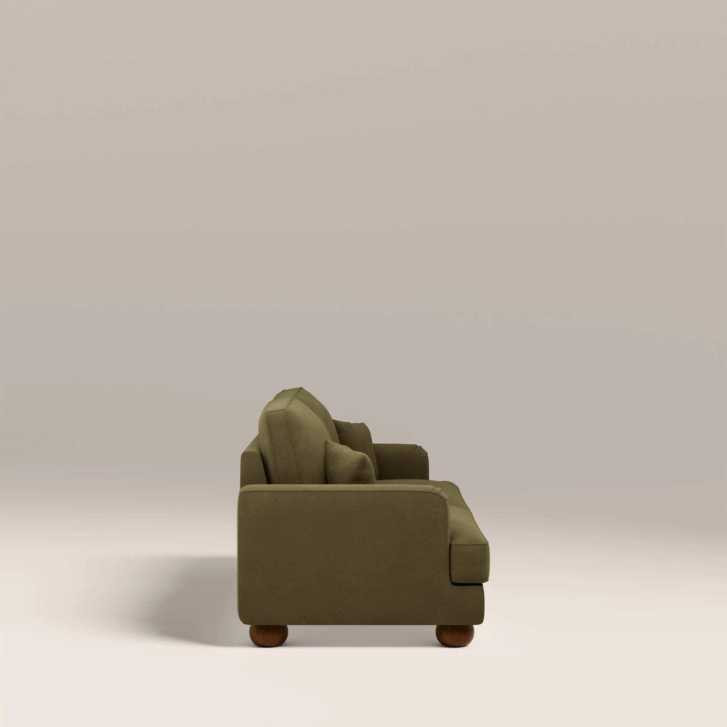 Nola 3 Seater Sofa | Moss Green Sustainable Mohair Velvet