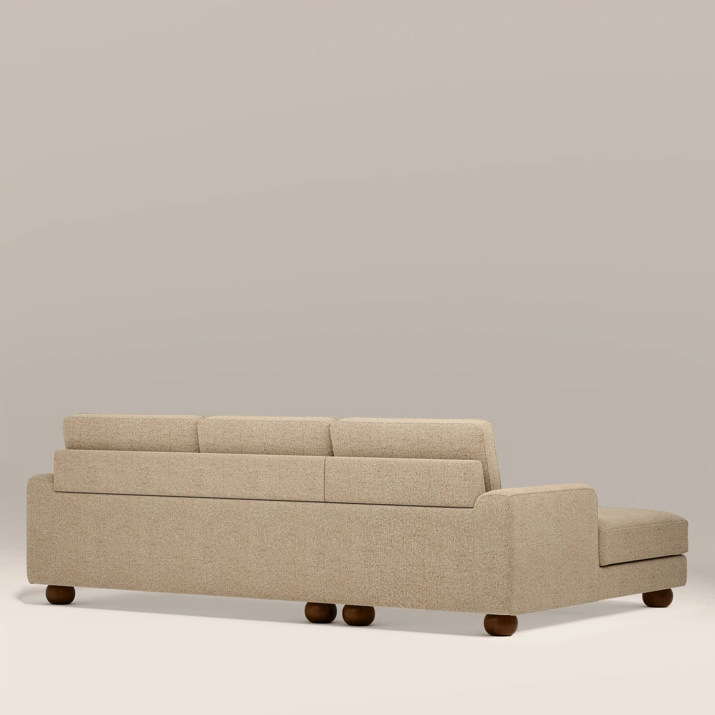 Nola Left Hand Chaise Sofa | Speckled Latte Boucle