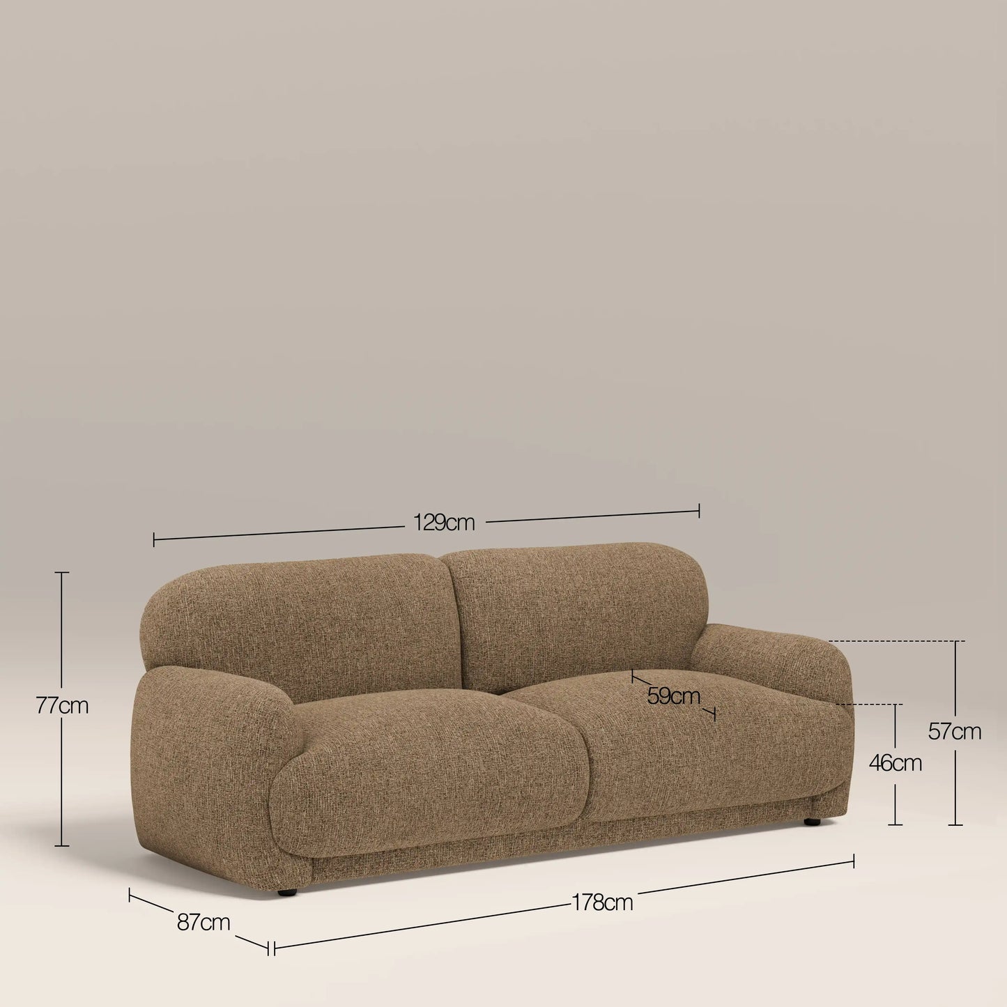 Cloud 2 Seater Sofa | Speckled Cappuccino Boucle
