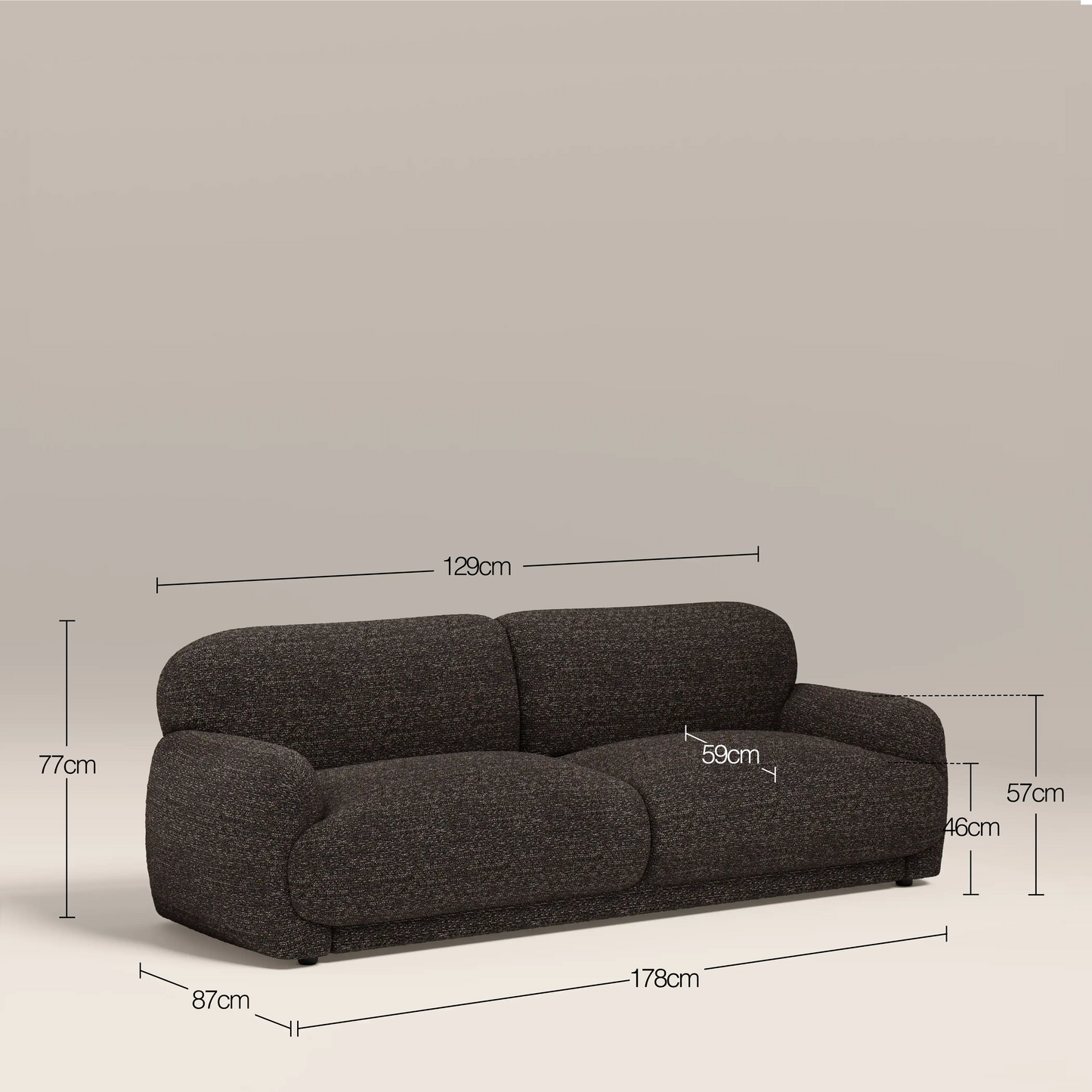 Cloud 2 Seater Sofa | Speckled Espresso Boucle