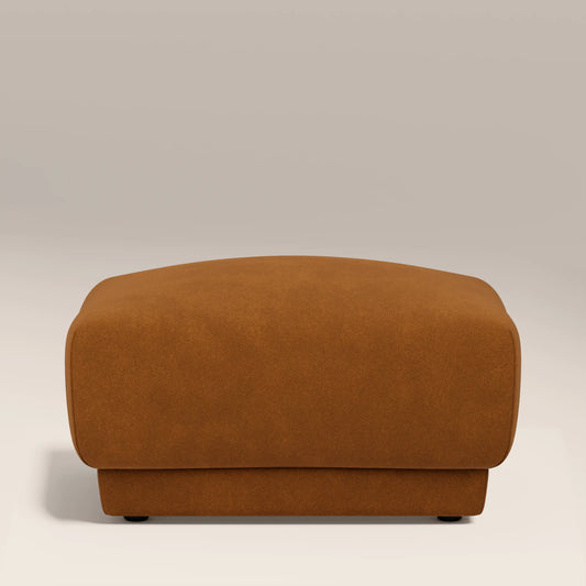 Cloud Footstool | Caramel Brown Sustainable Mohair Velvet