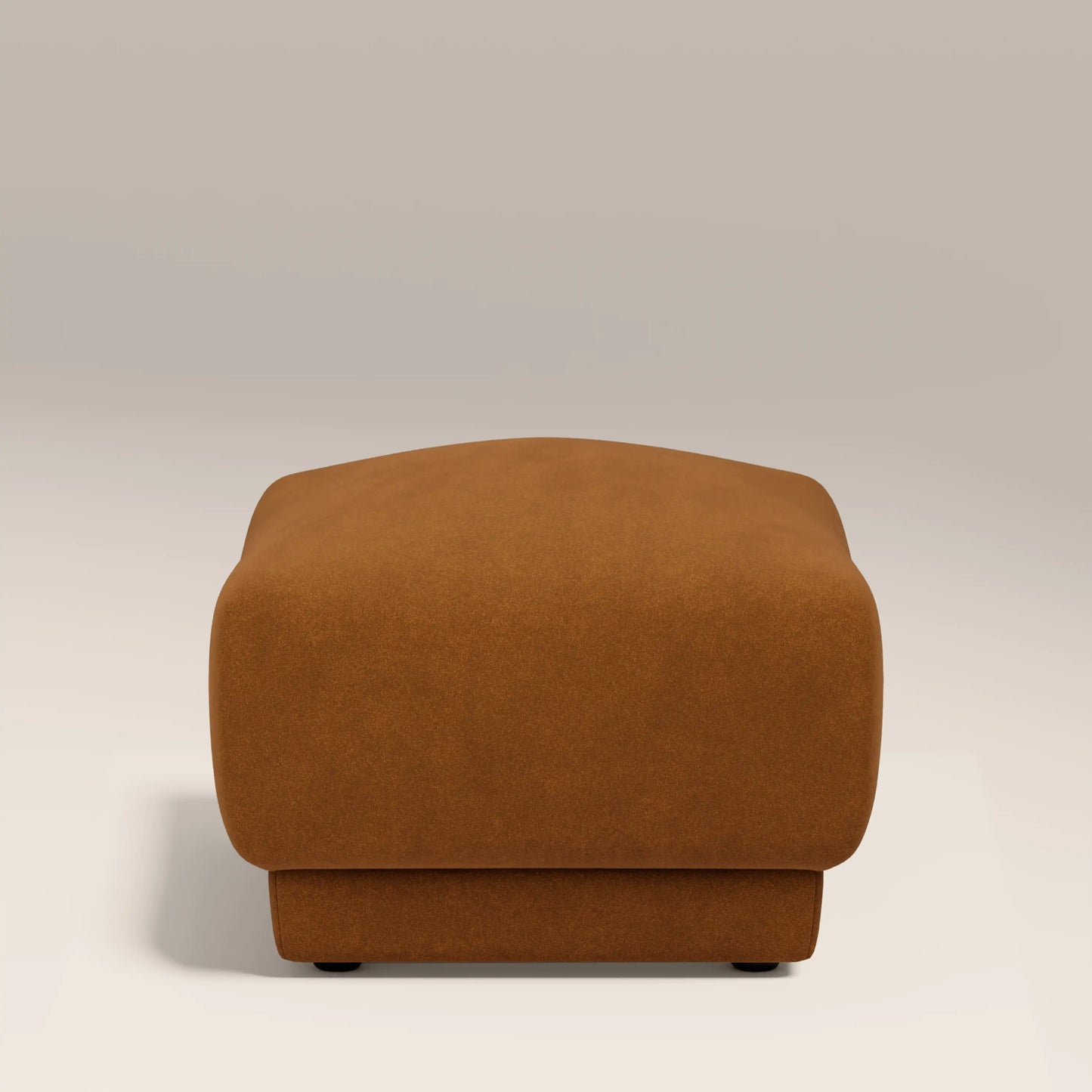 Cloud Footstool | Caramel Brown Sustainable Mohair Velvet