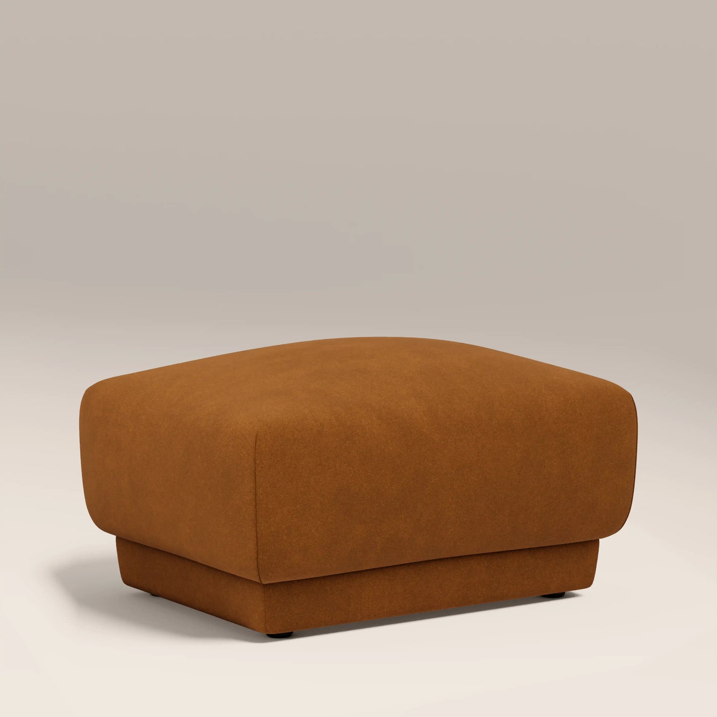 Cloud Footstool | Caramel Brown Sustainable Mohair Velvet