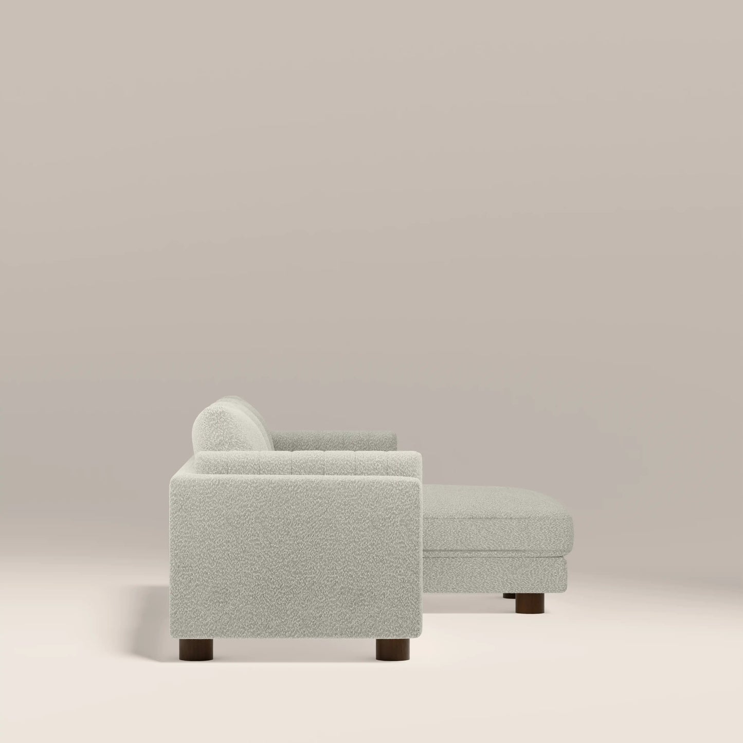 Halton Right Hand Chaise Sofa | Speckled Stone Sustainable Boucle