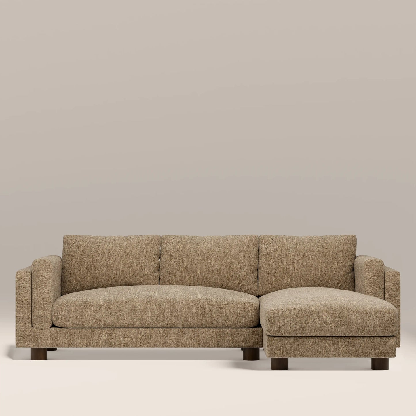Halton Right Hand Chaise Sofa | Speckled Cappuccino Boucle