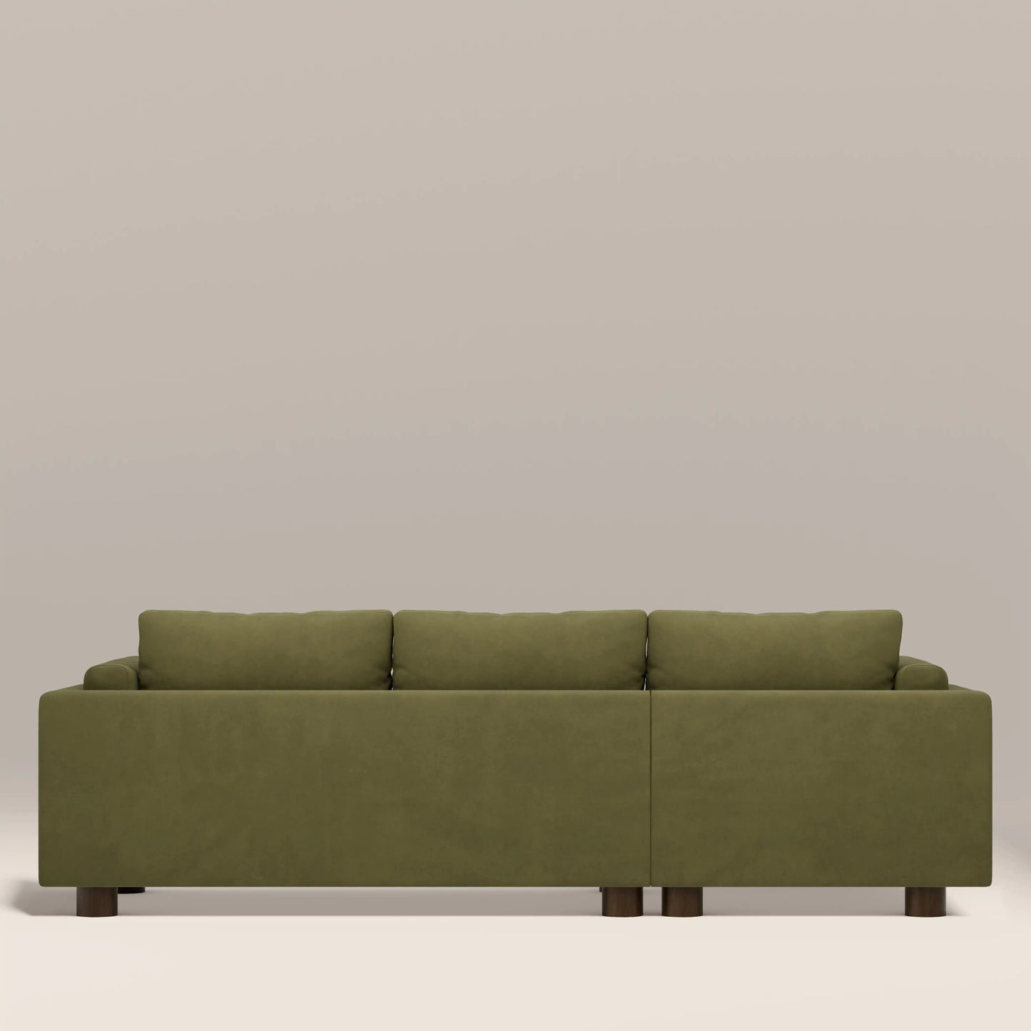 Halton Right Hand Chaise Sofa | Moss Green Sustainable Mohair Velvet