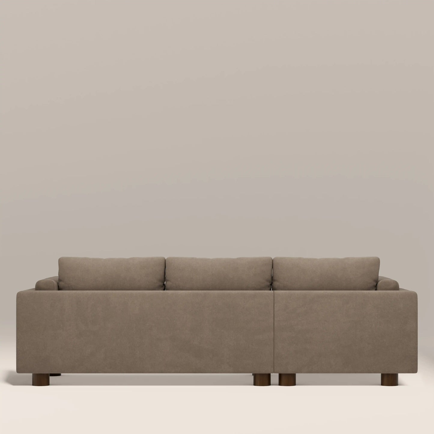 Halton Left Hand Chaise Sofa | Truffle Brown Sustainable Mohair Velvet