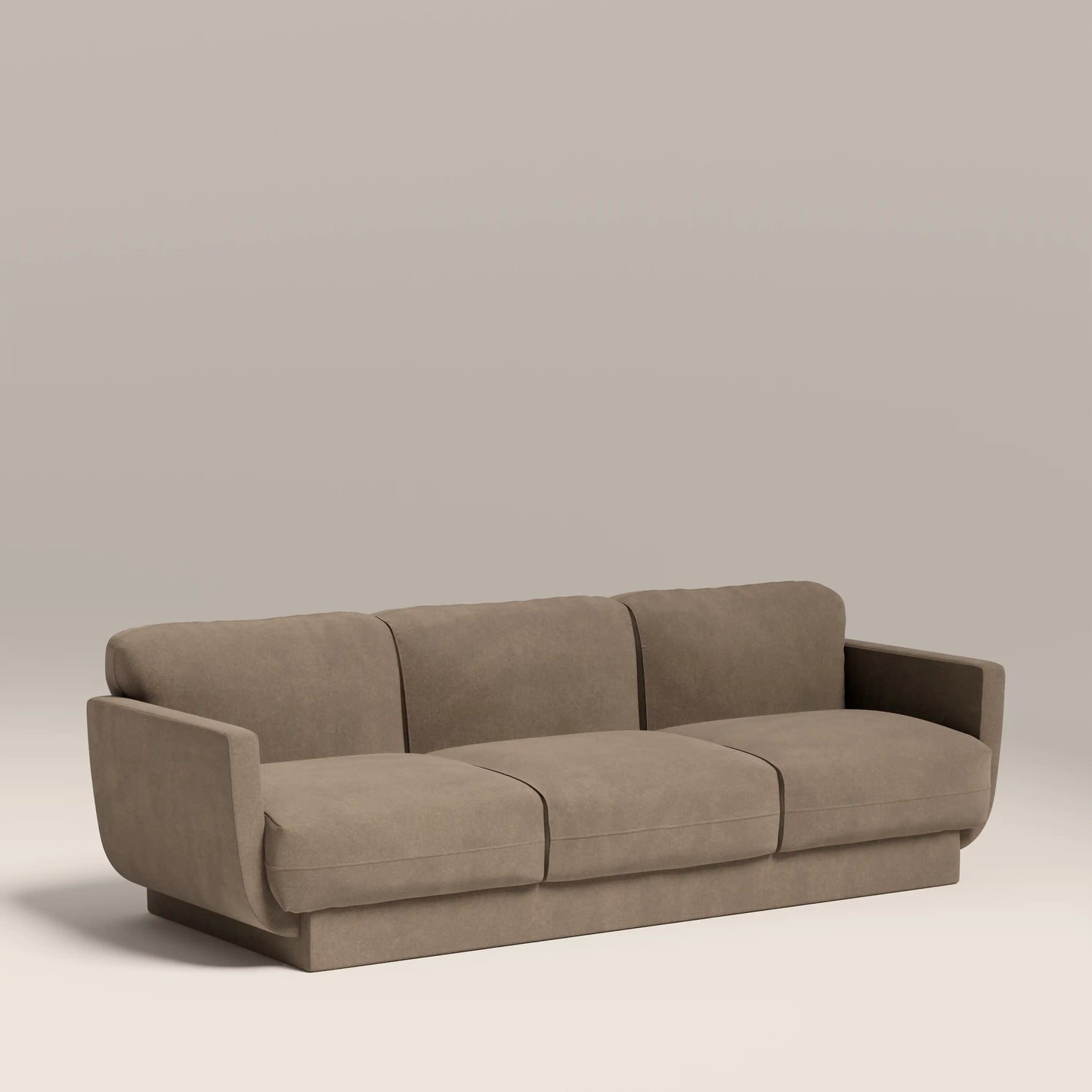 Connick 3 Seater Sofa | Truffle Brown Sustainable Mohair Velvet